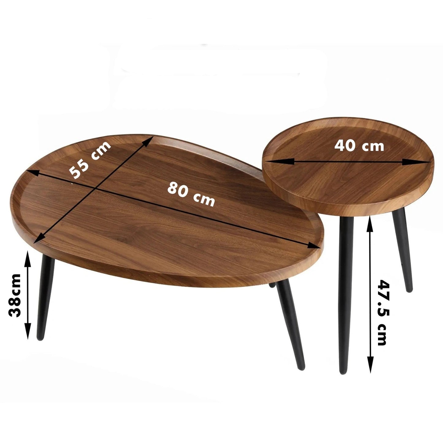 Elegant 2-i-1 Sofabord – Rundt og Ovalt