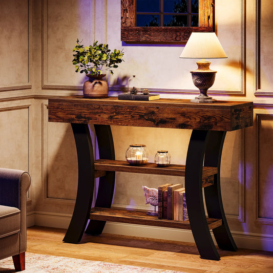 Unikt Industrielt Konsolbord med Buede Ben – 105 cm