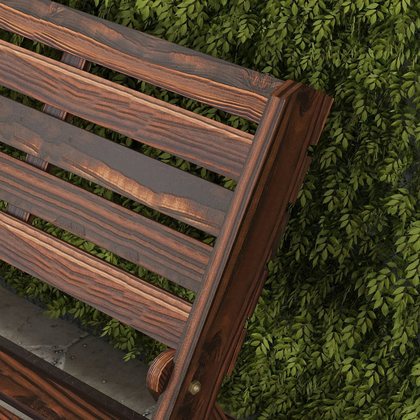 Foldbar Havebænk til 2 Personer – Massivt Træ – Rustikt Design – 122 cm