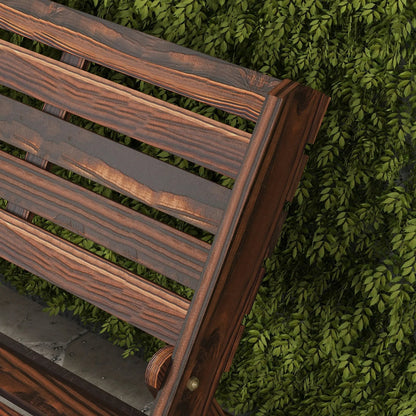 Foldbar Havebænk til 2 Personer – Massivt Træ – Rustikt Design – 122 cm