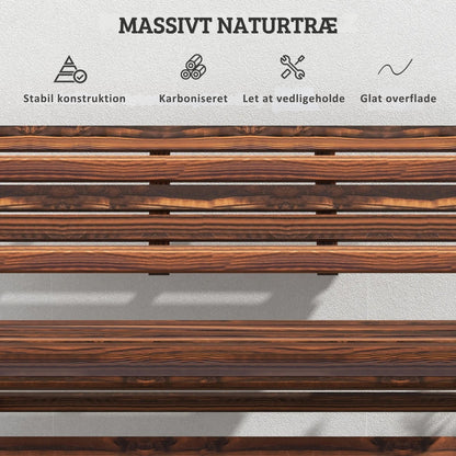 Foldbar Havebænk til 2 Personer – Massivt Træ – Rustikt Design – 122 cm